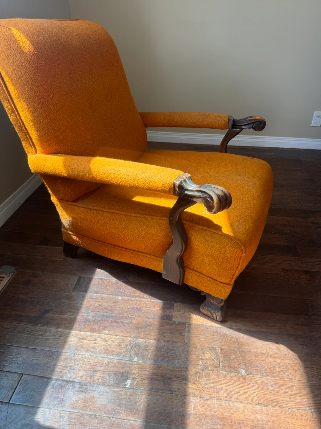 Orange Upholstered Armchair