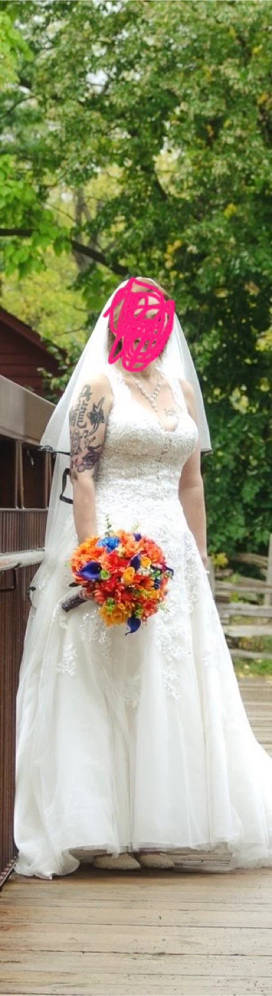 White Lace Wedding Dress with Corset Back