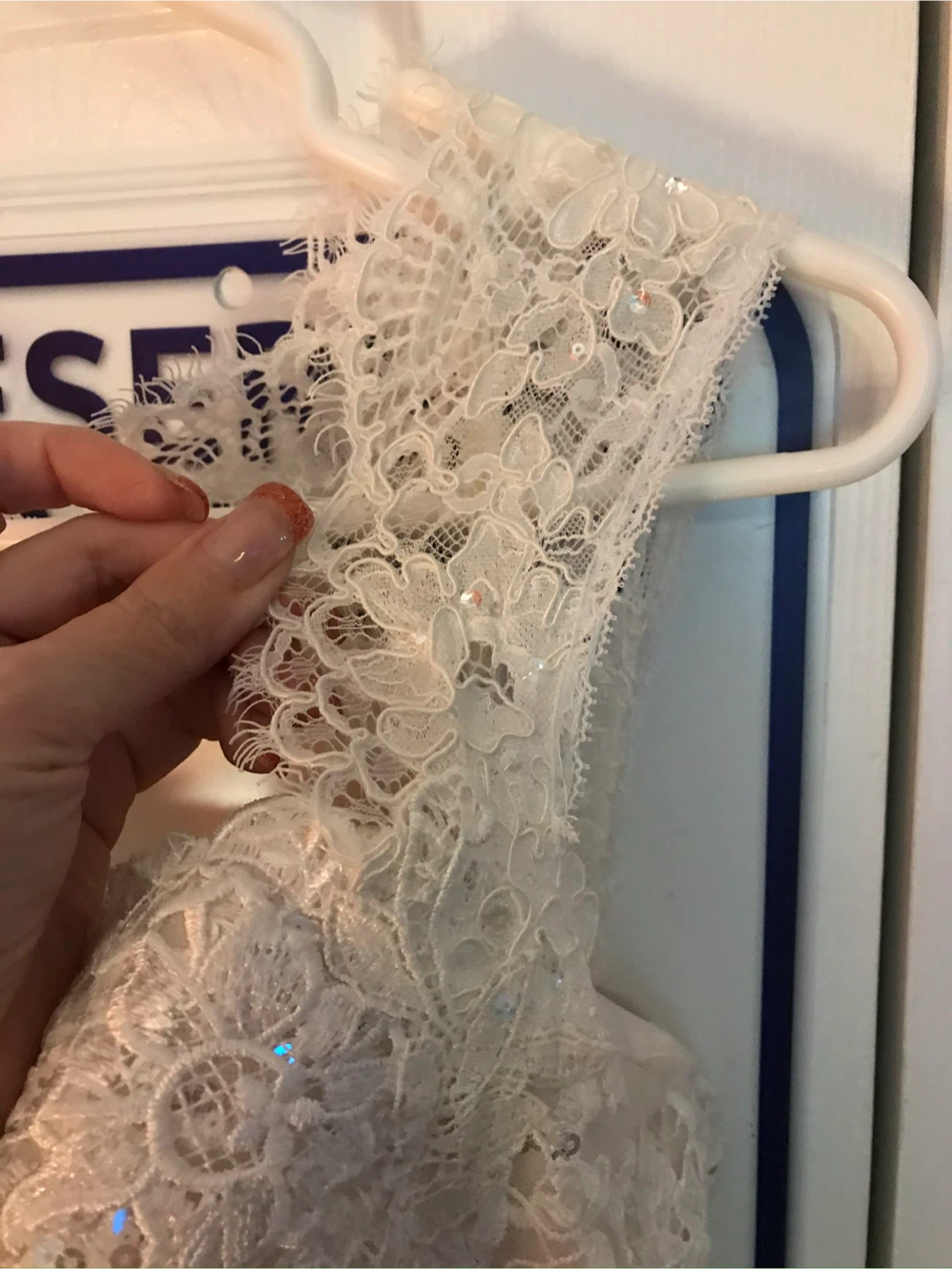 White Lace Wedding Dress with Corset Back - photo 2