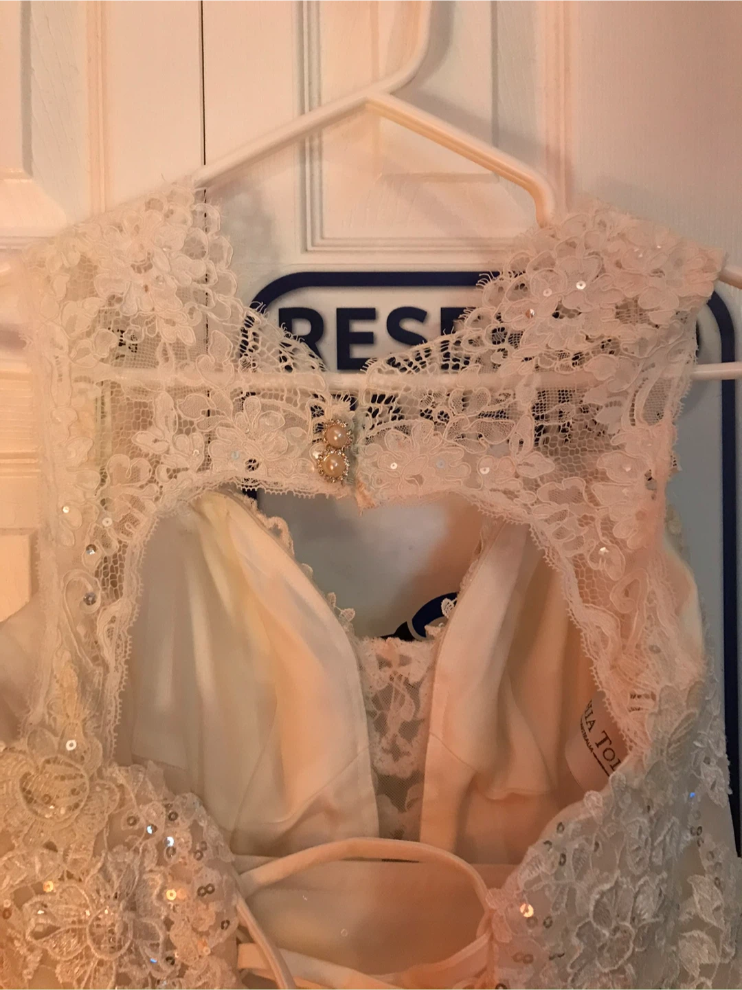 White Lace Wedding Dress with Corset Back - photo 3