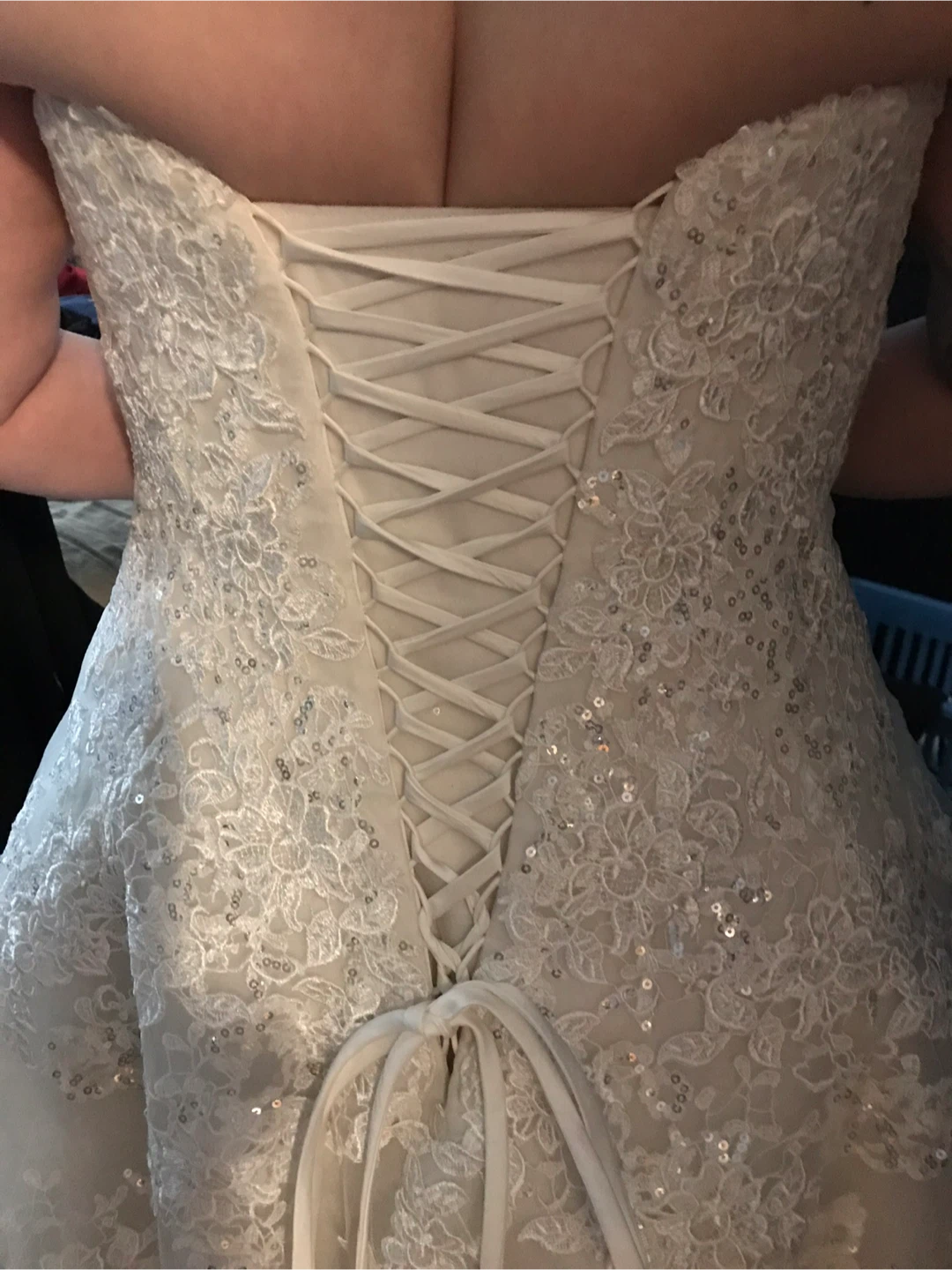 White Lace Wedding Dress with Corset Back - photo 5