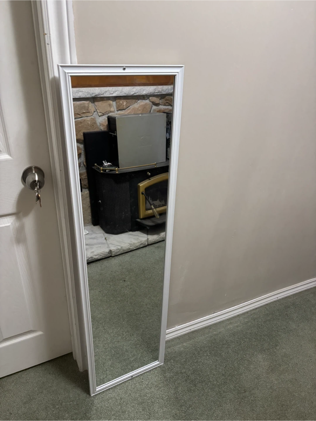 White Framed Full Length Mirror in good condition - photo 3