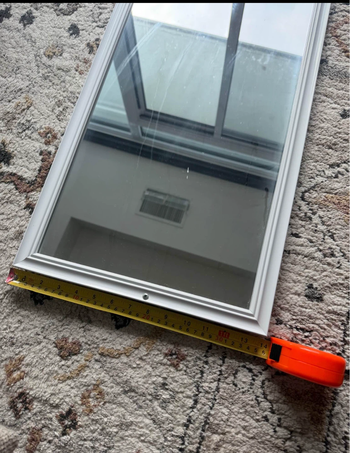 White Framed Full Length Mirror in good condition - photo 2