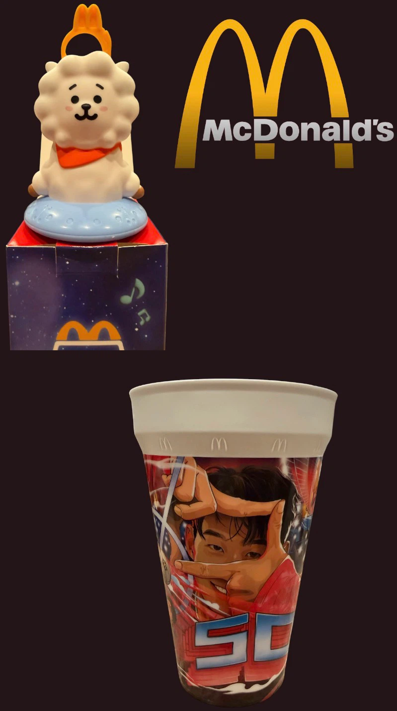 McDonald's BT21 RJ Figure & Son Heung-Min Special Edition Cup