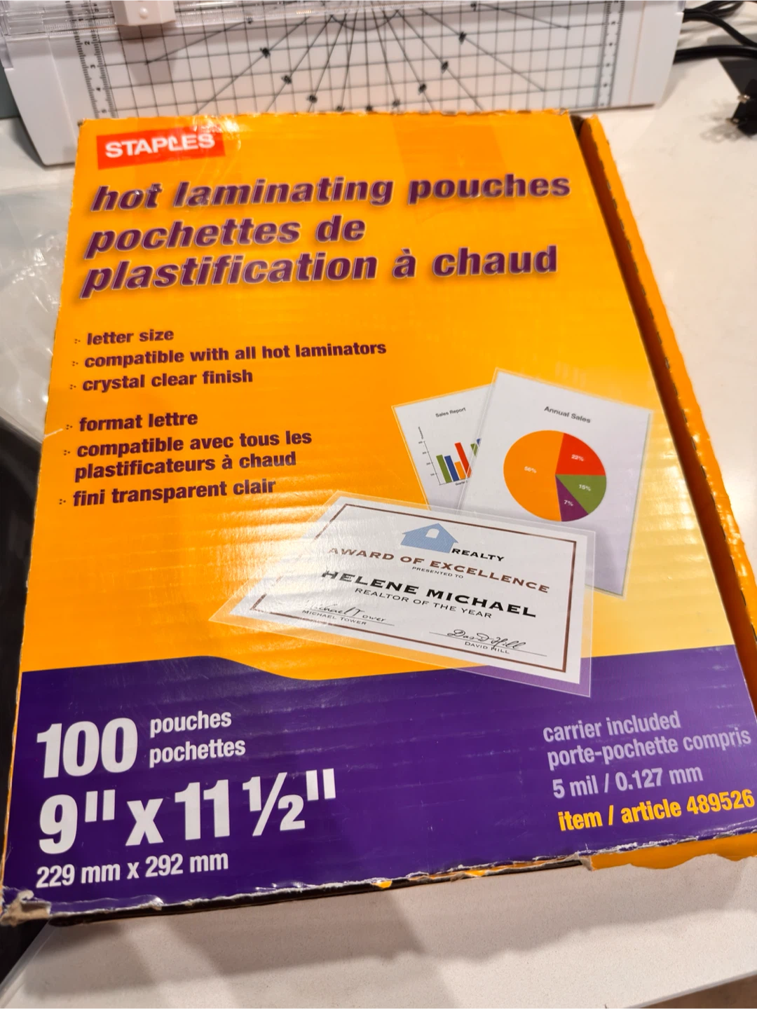 Thermal Laminator ABOX OL341 with Staples Hot Laminating Pouches - photo 3