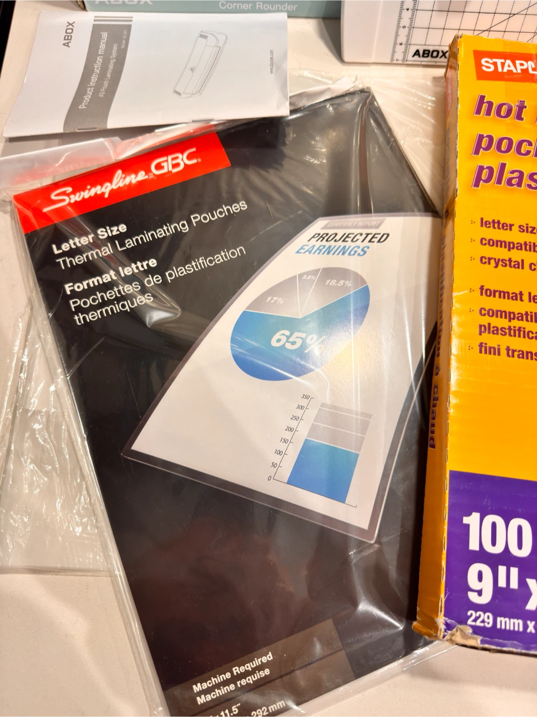 Thermal Laminator ABOX OL341 with Staples Hot Laminating Pouches - photo 4
