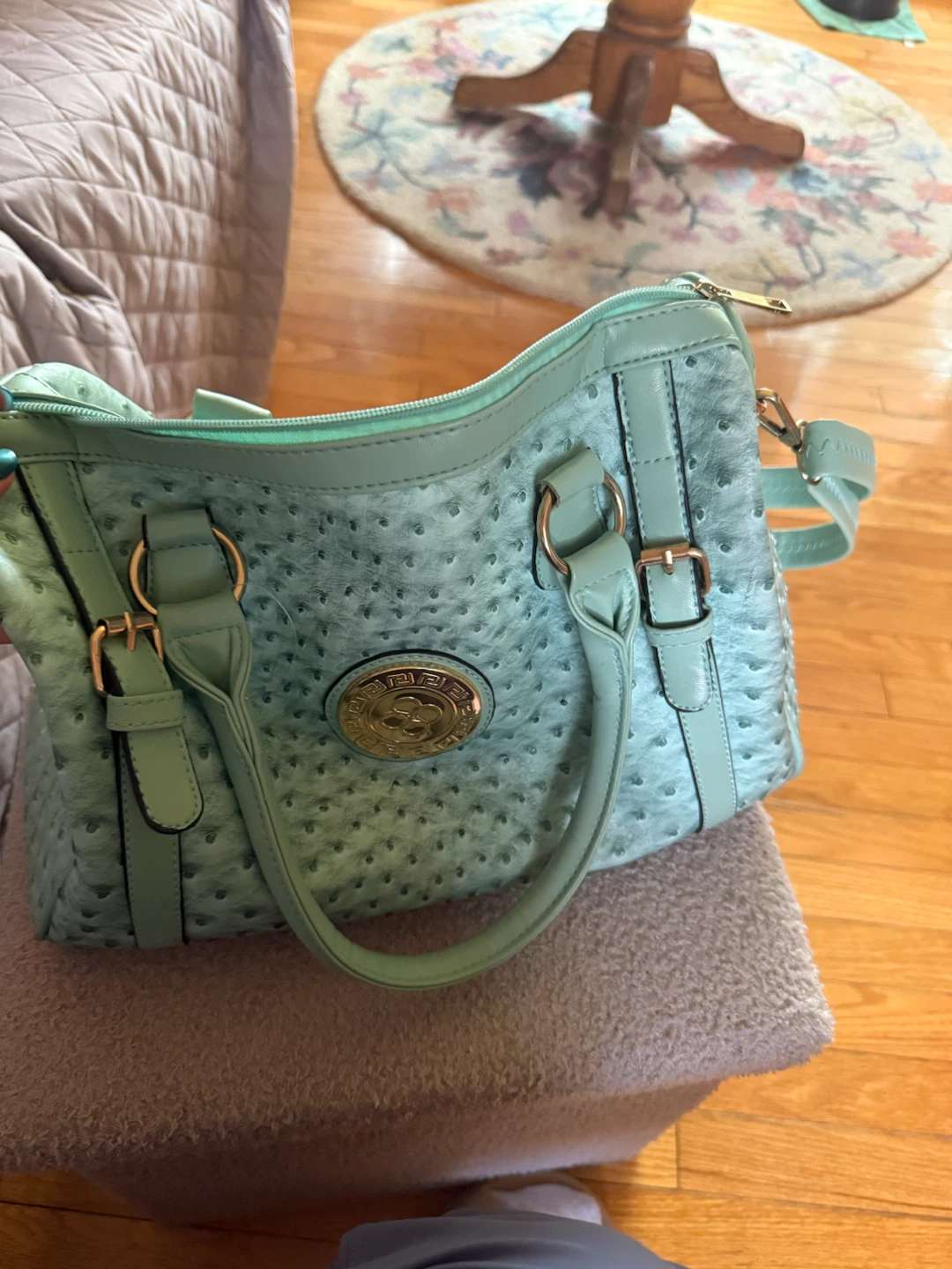 Mint Green Textured Handbag - photo 3