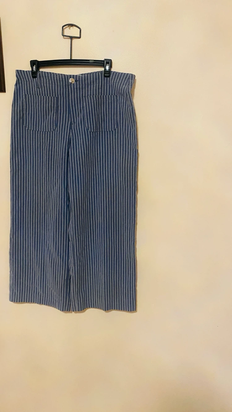 Jules and Leopold wide leg stripe crop pants