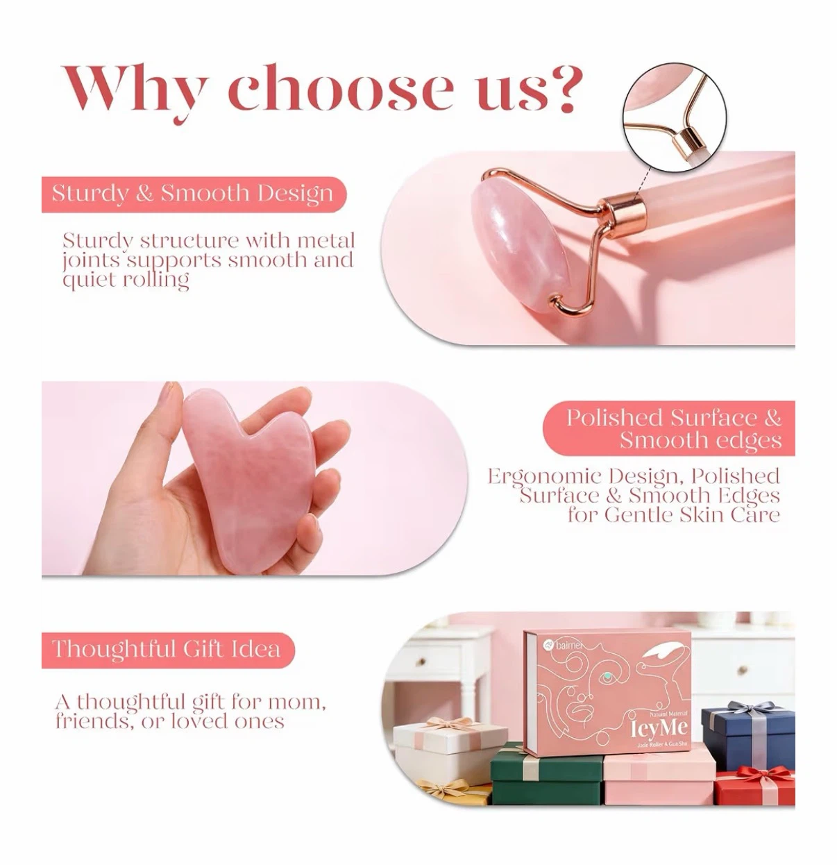 New BAIMEI IcyMe Jade Roller & Gua Sha Set - photo 4