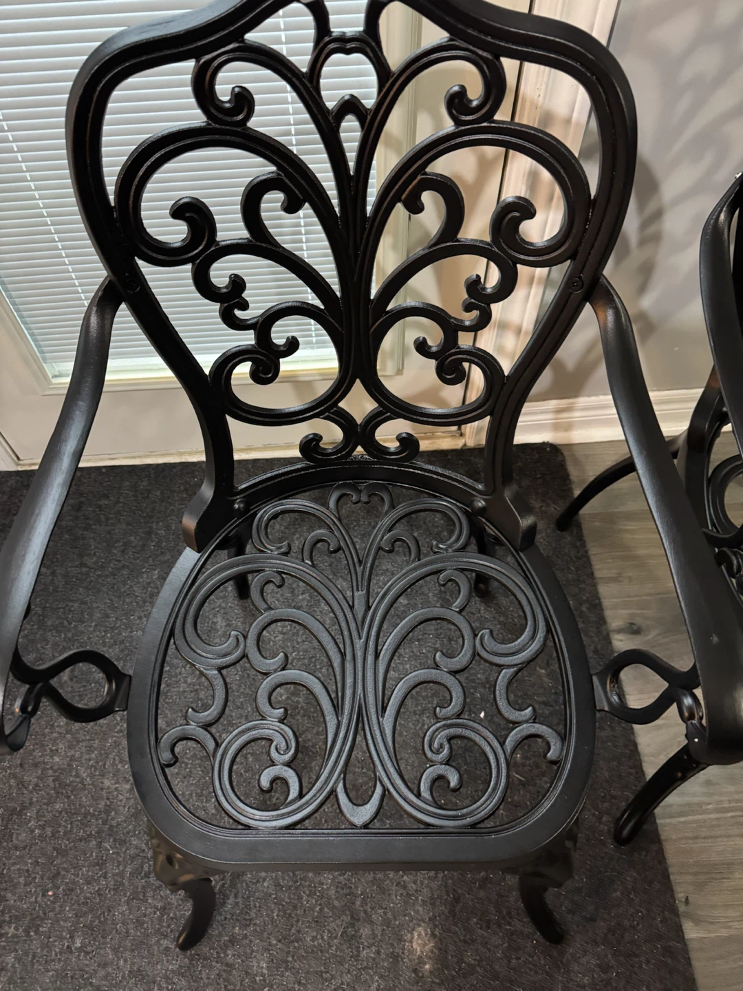 Black Cast Aluminum Patio Chairs (Set of 2) - photo 2