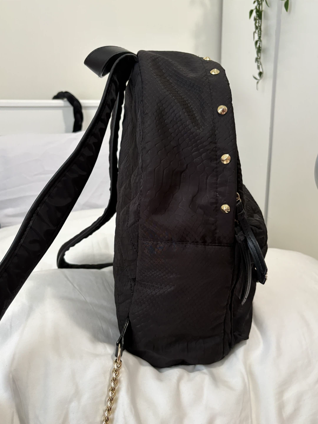 Victoria's Secret Black Backpack with Gold Studs - photo 2