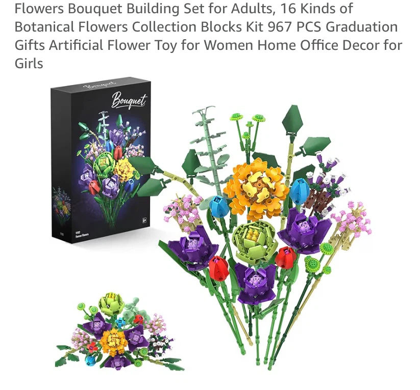 New Botanical Flowers Collection Blocks Kit 967 PCS