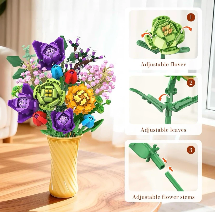 New Botanical Flowers Collection Blocks Kit 967 PCS - photo 4