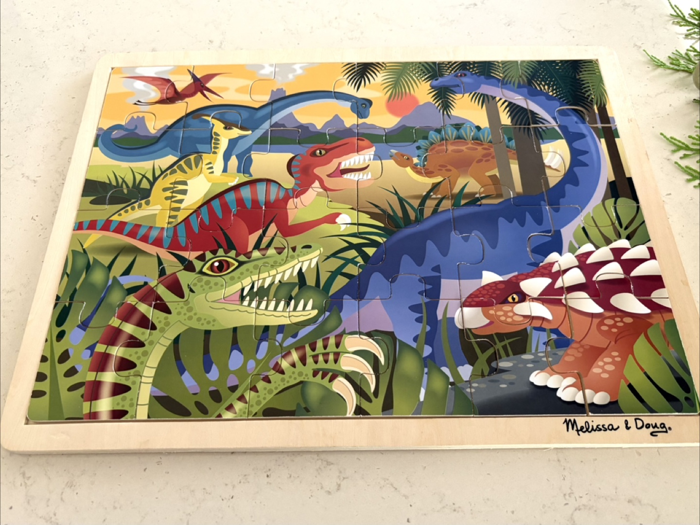 Melissa & Doug Wooden Dinosaur Jigsaw Puzzle