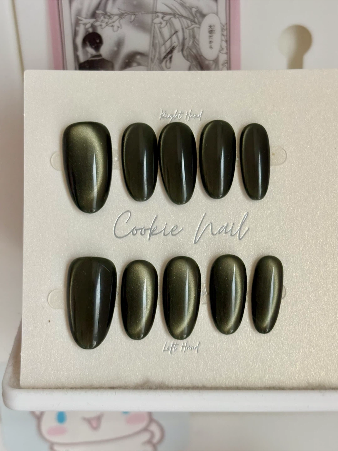 $8 for 2 mix match - 2.5cm long size s cateye press on nail