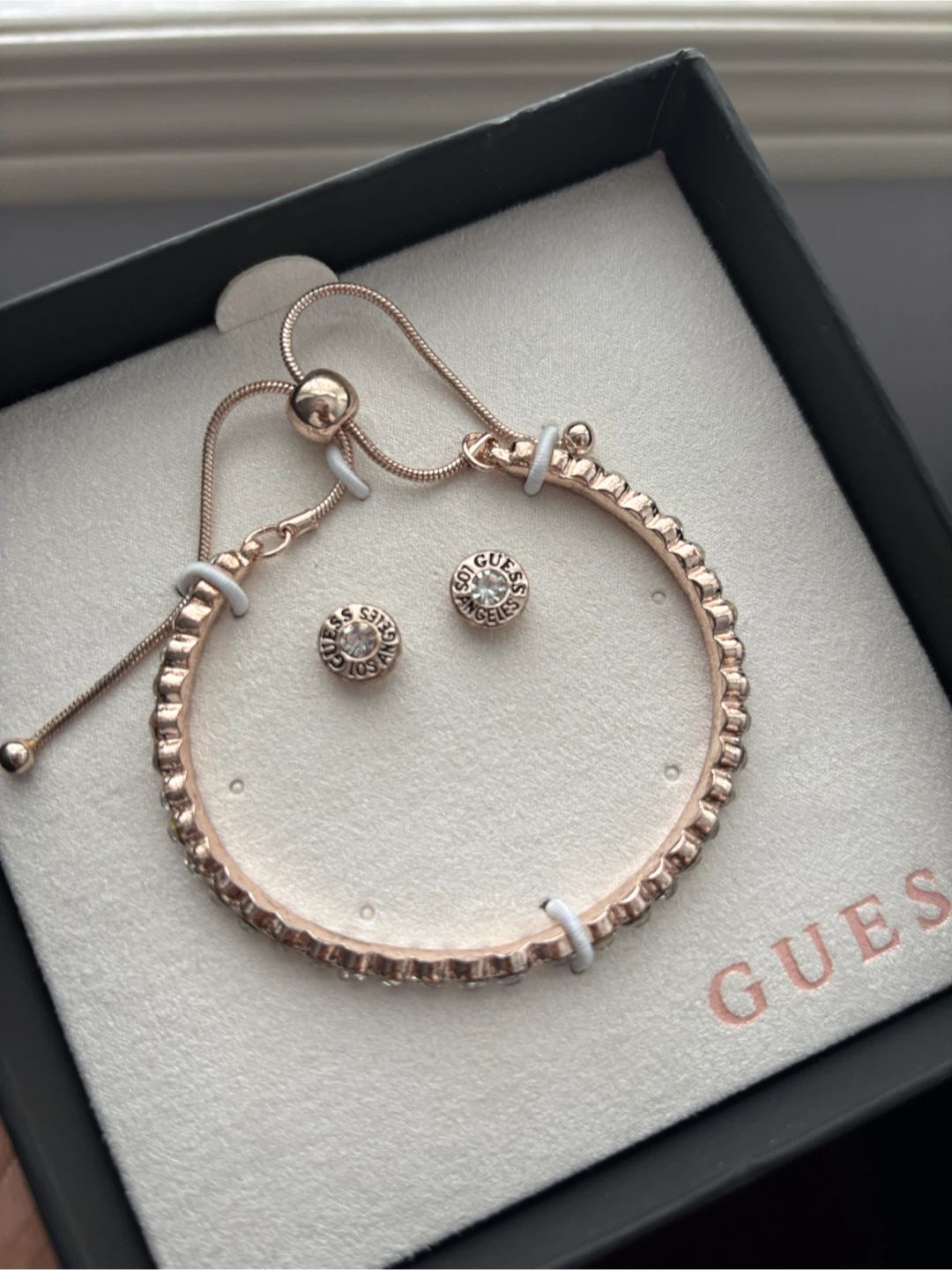 Guess Rose Gold Bracelet and Earrings Set