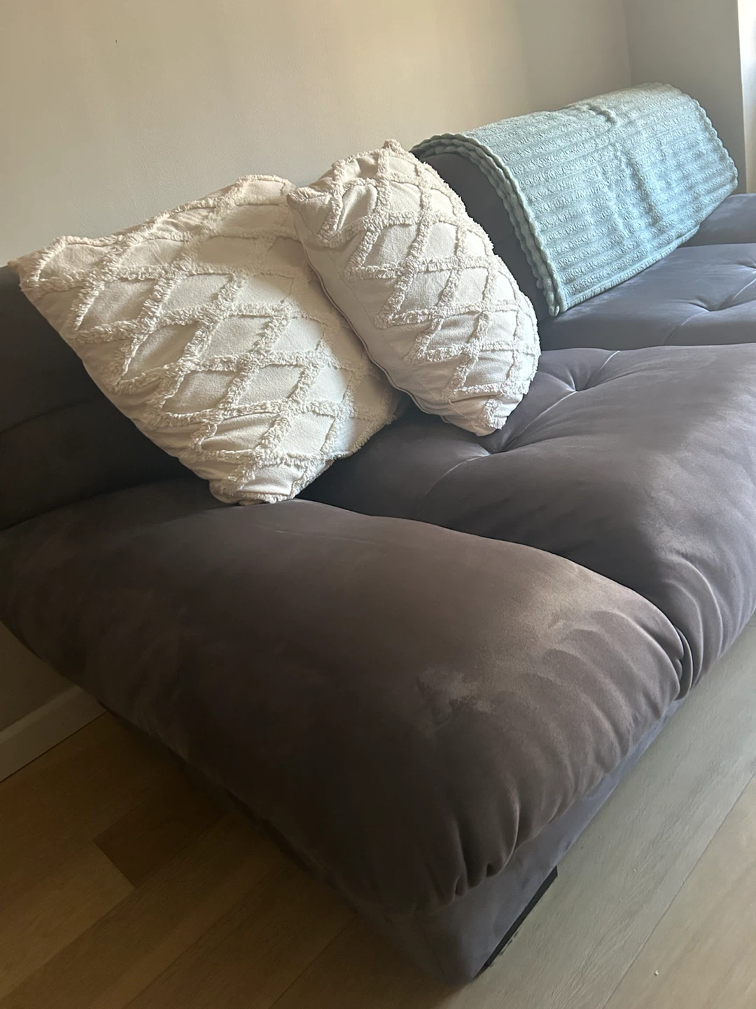 Gray Tufted Sofa Couch - photo 2