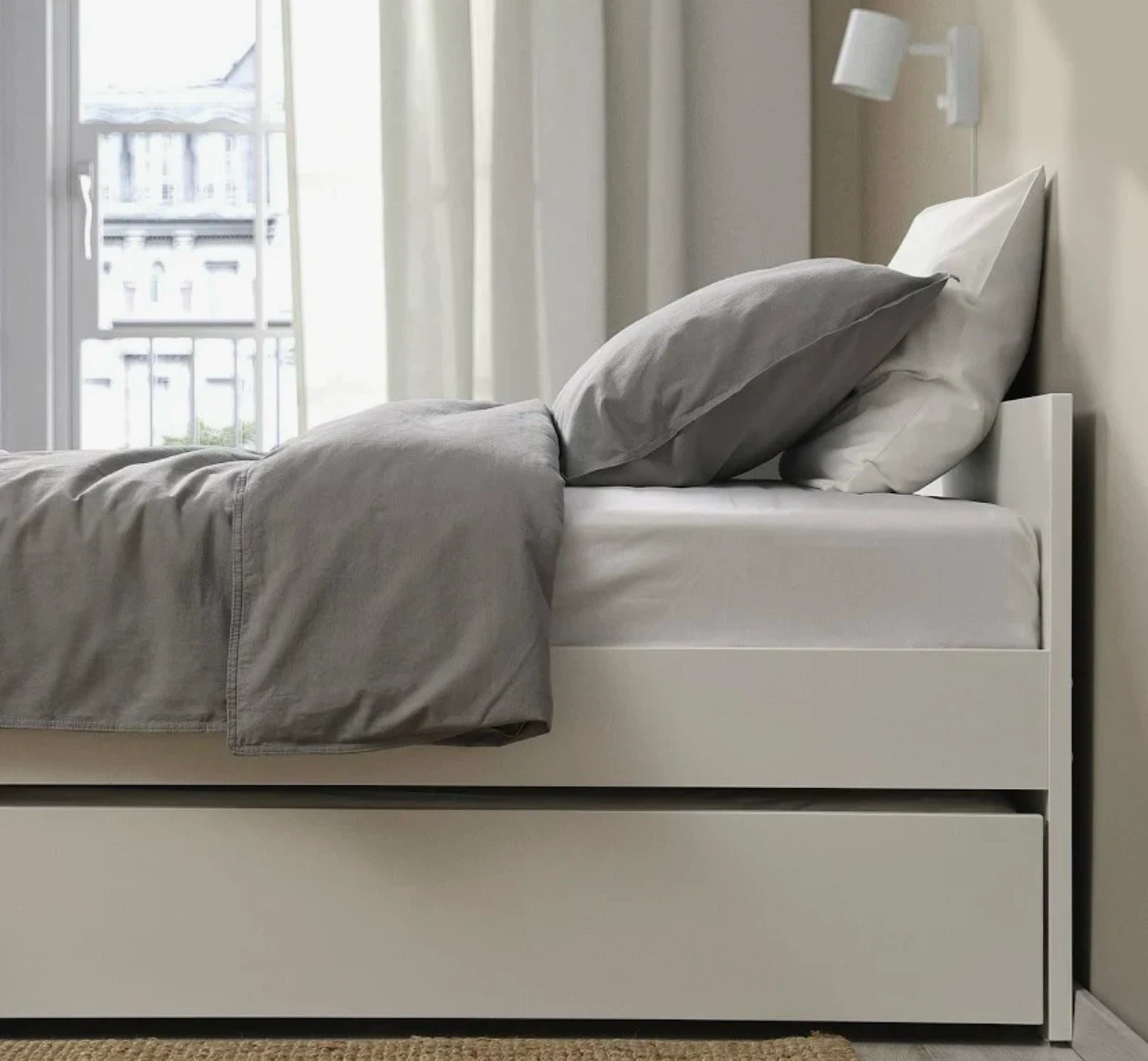 IKEA famous Trundle Bed with two mattresses with storage - photo 3