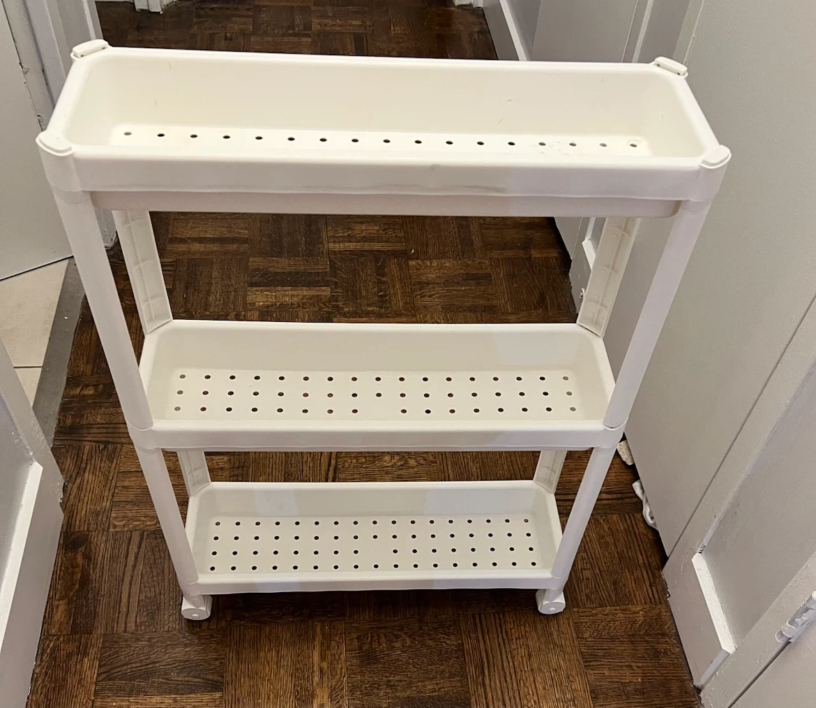 White 3-Tier Slim Rolling Storage Cart