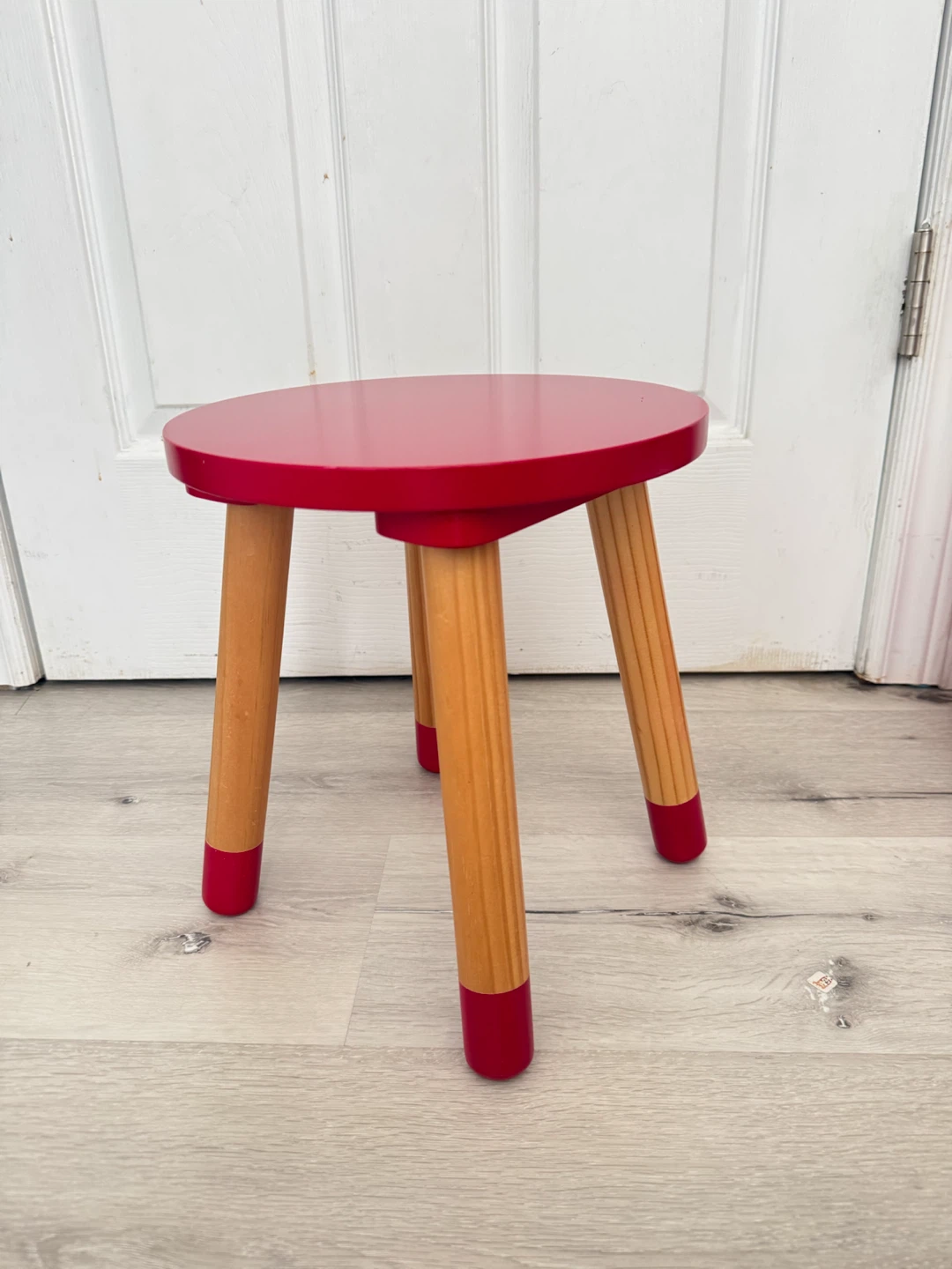Red Wooden Stool