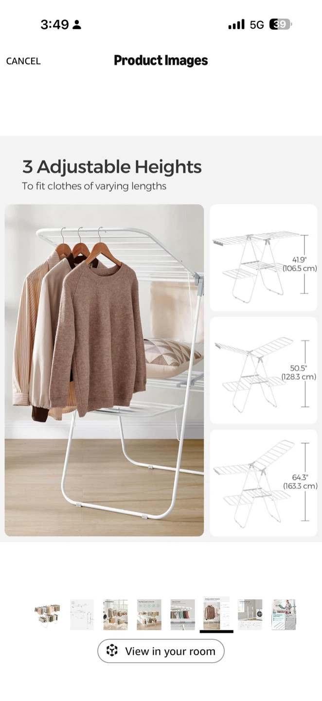 SONGMICS Foldable 2-Level Clothes Drying Rack - photo 4
