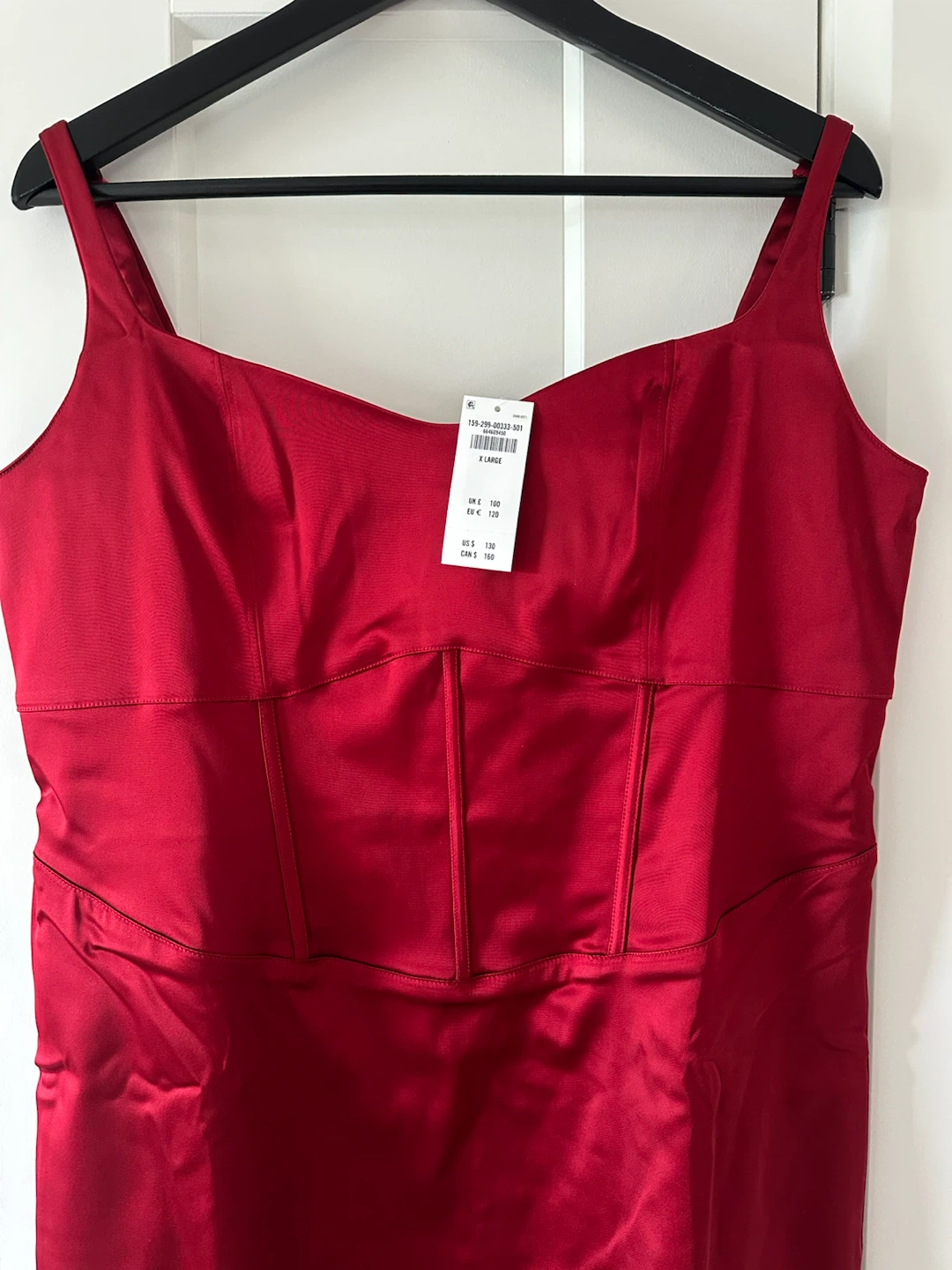 ❤️ Elegant Red Satin Midi Dress –  New - photo 2