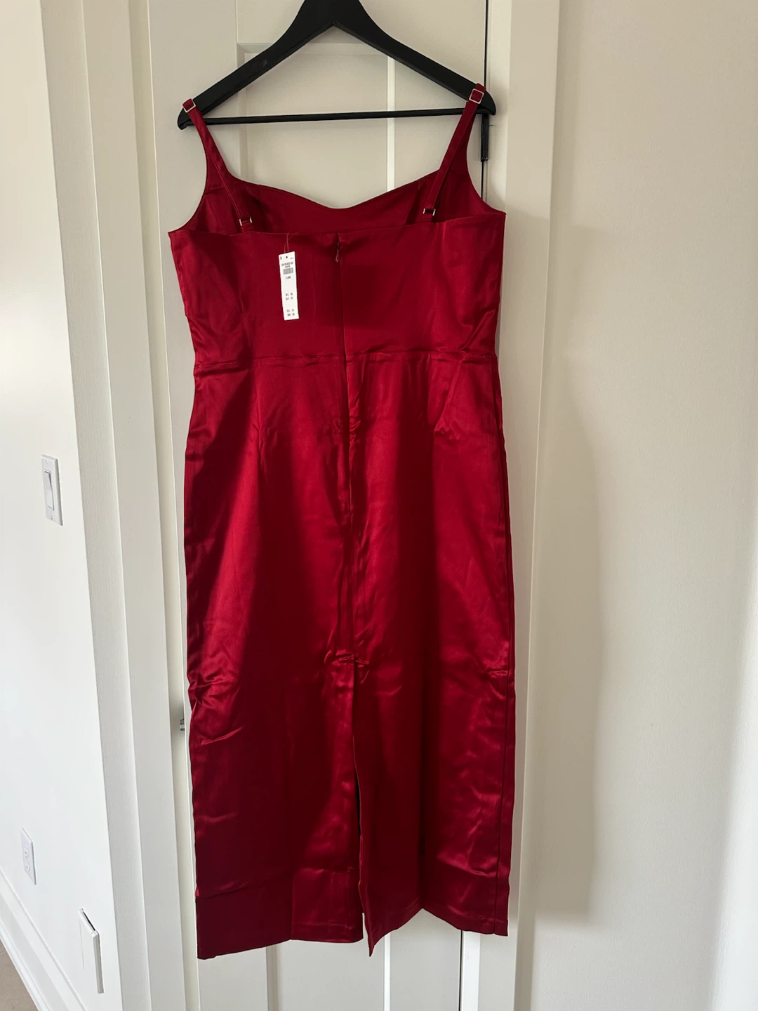 ❤️ Elegant Red Satin Midi Dress –  New - photo 3