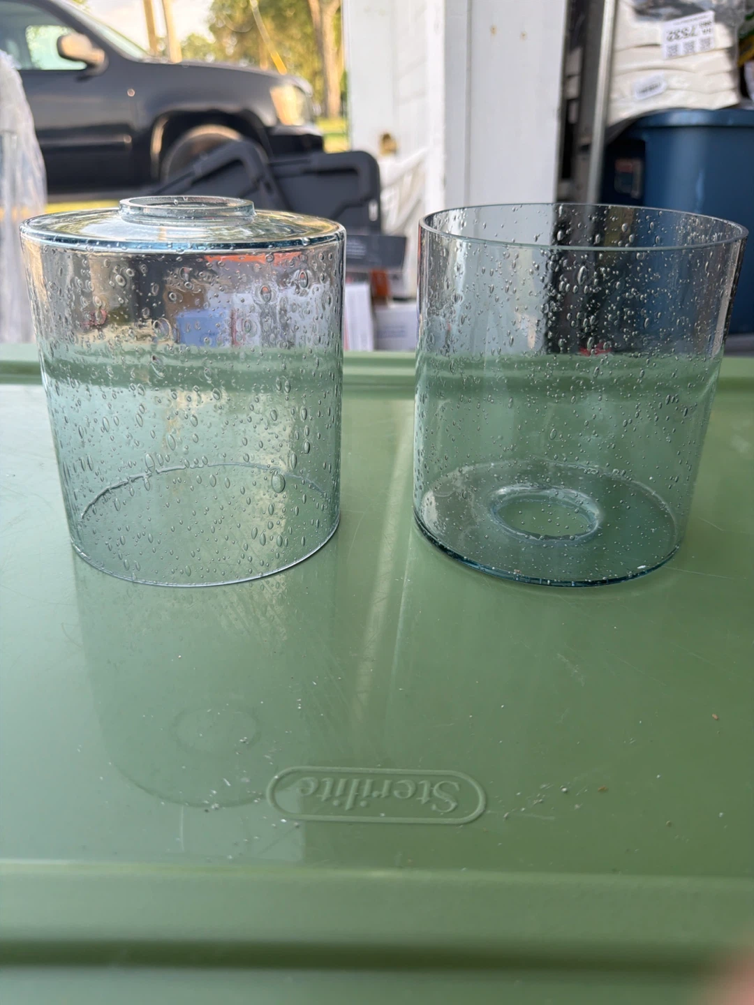 Clear Glass Hurricane Shades Set