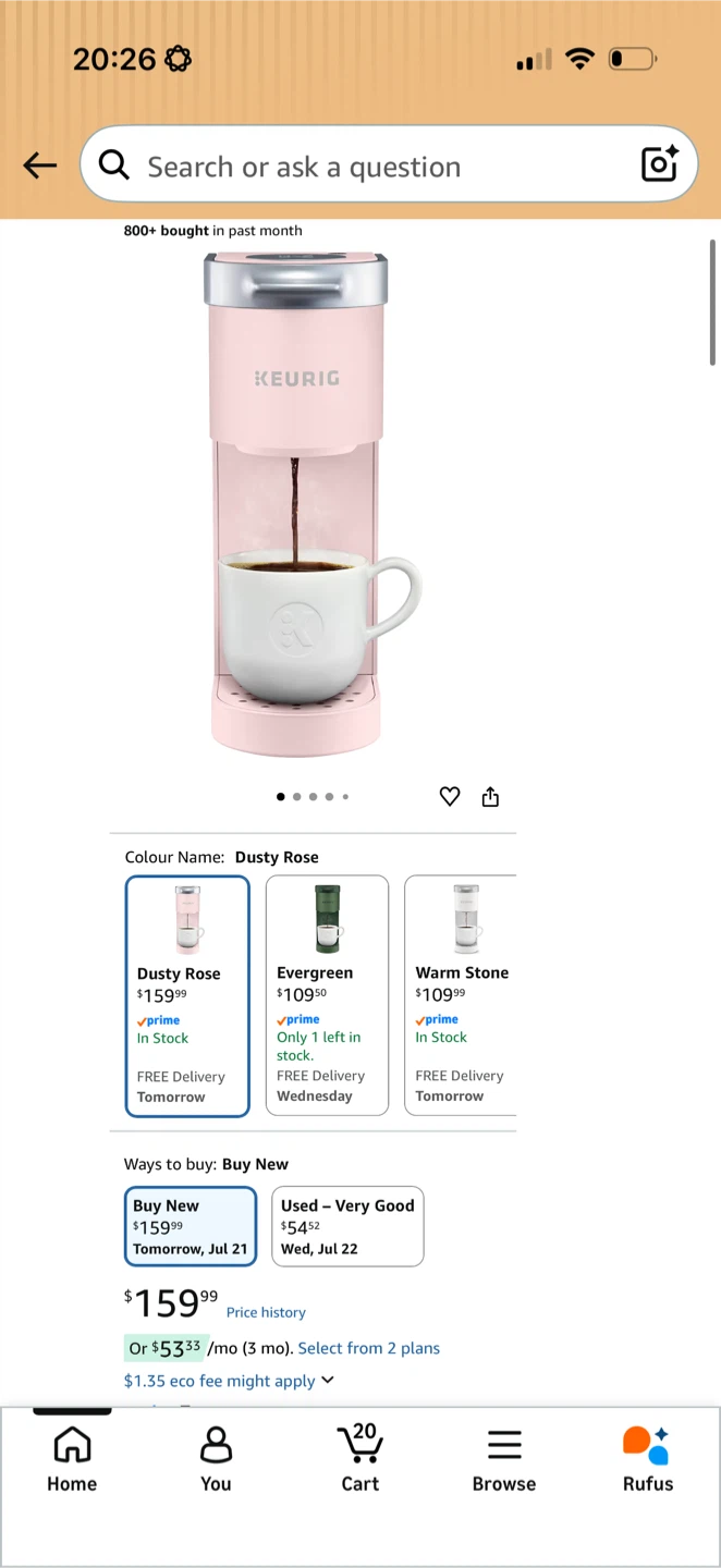 Keurig K-Mini Single Serve Coffee Maker - Dusty Rose (Pink) - photo 2