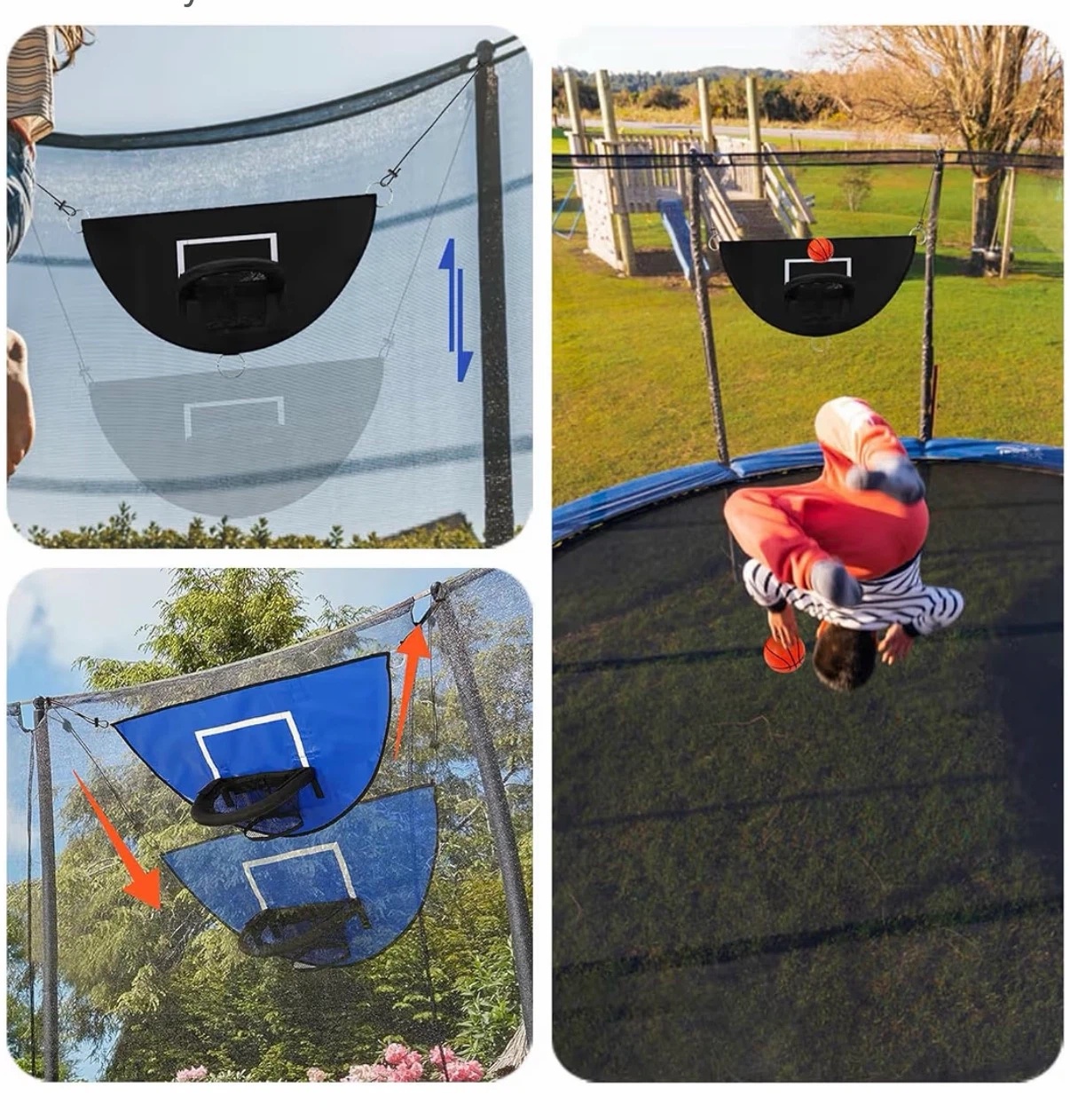 New Trampoline Basketball Hoop with 3 Mini Basketballs and Pump - photo 3