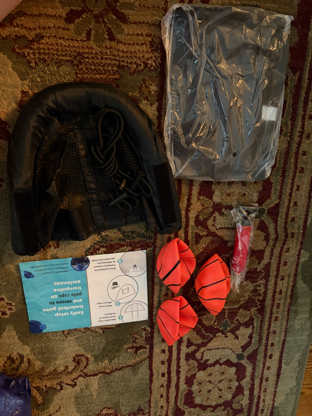 New Trampoline Basketball Hoop with 3 Mini Basketballs and Pump - photo 5