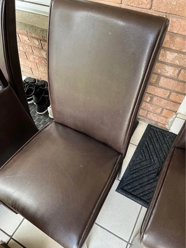 Brown Faux Leather Dining Chair New and only 2 available