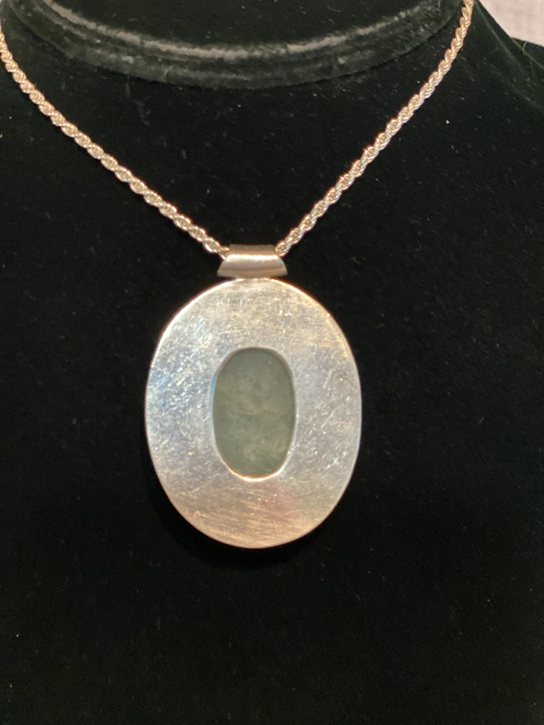 Brutalist 925 Silver and Adventurine Pendant - photo 2
