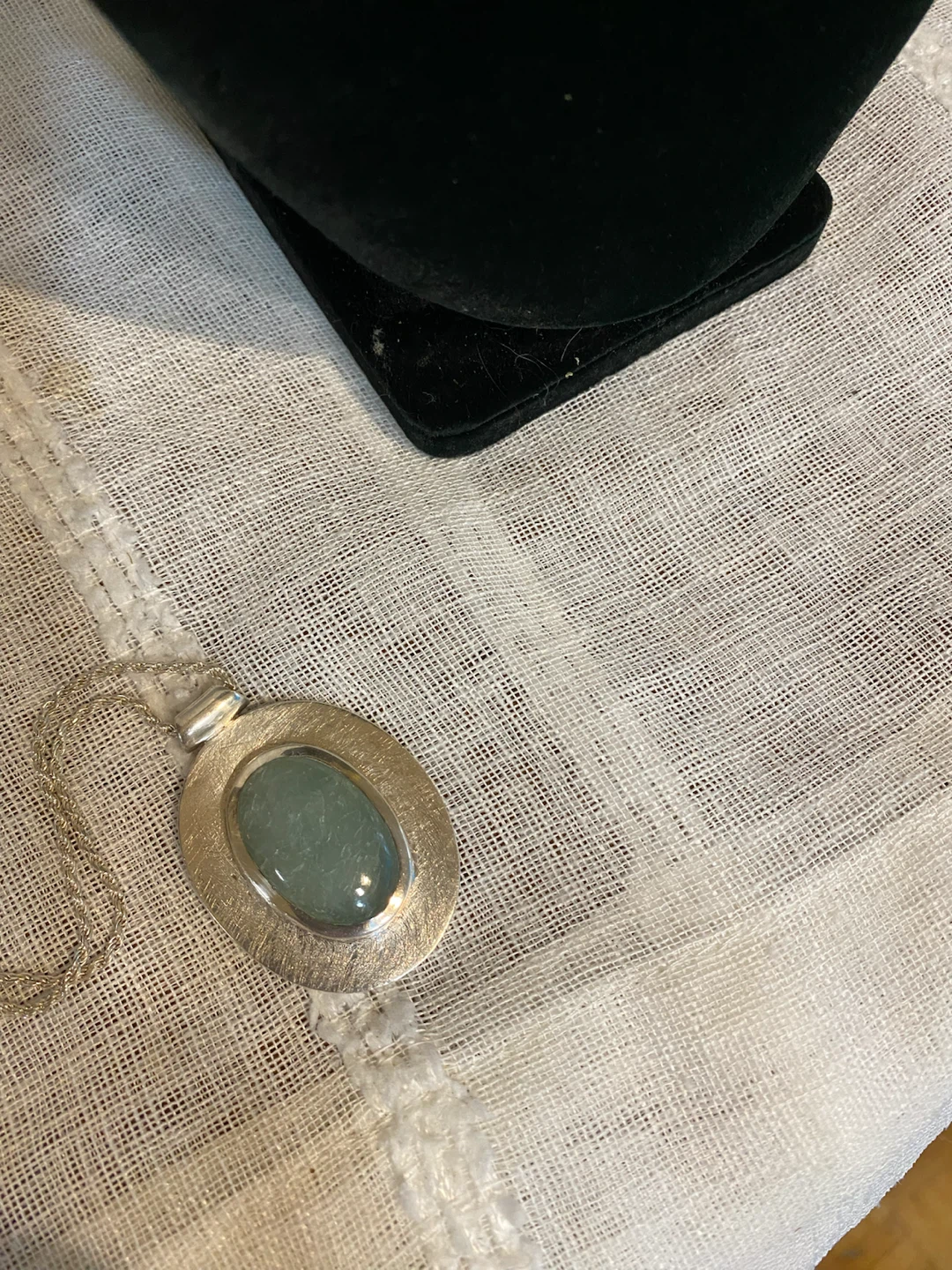 Brutalist 925 Silver and Adventurine Pendant - photo 4