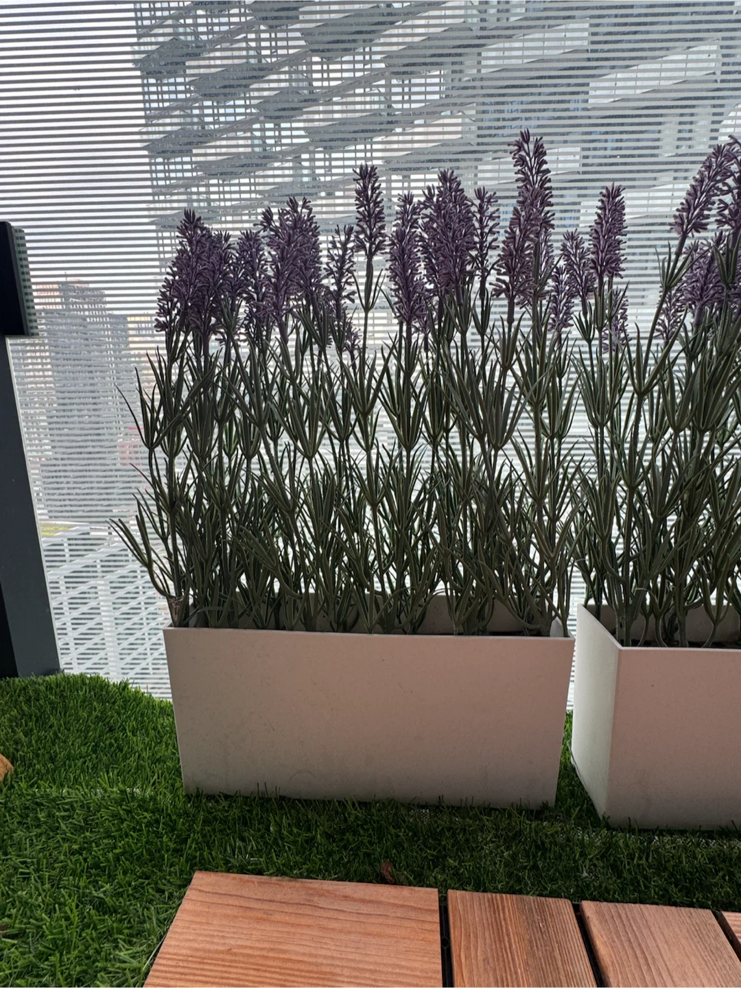 Artificial Lavender Plant in White Planter
