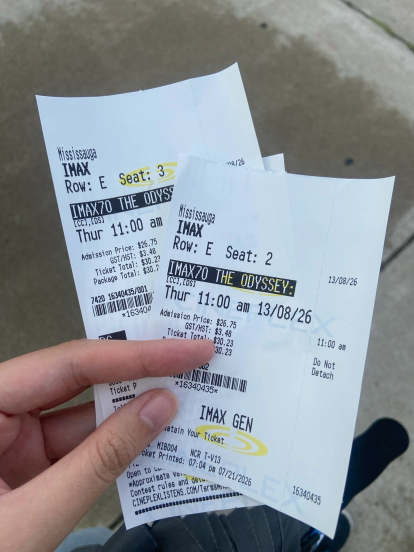 The Odyssey IMAX70 Movie Tickets - Cineplex Square One