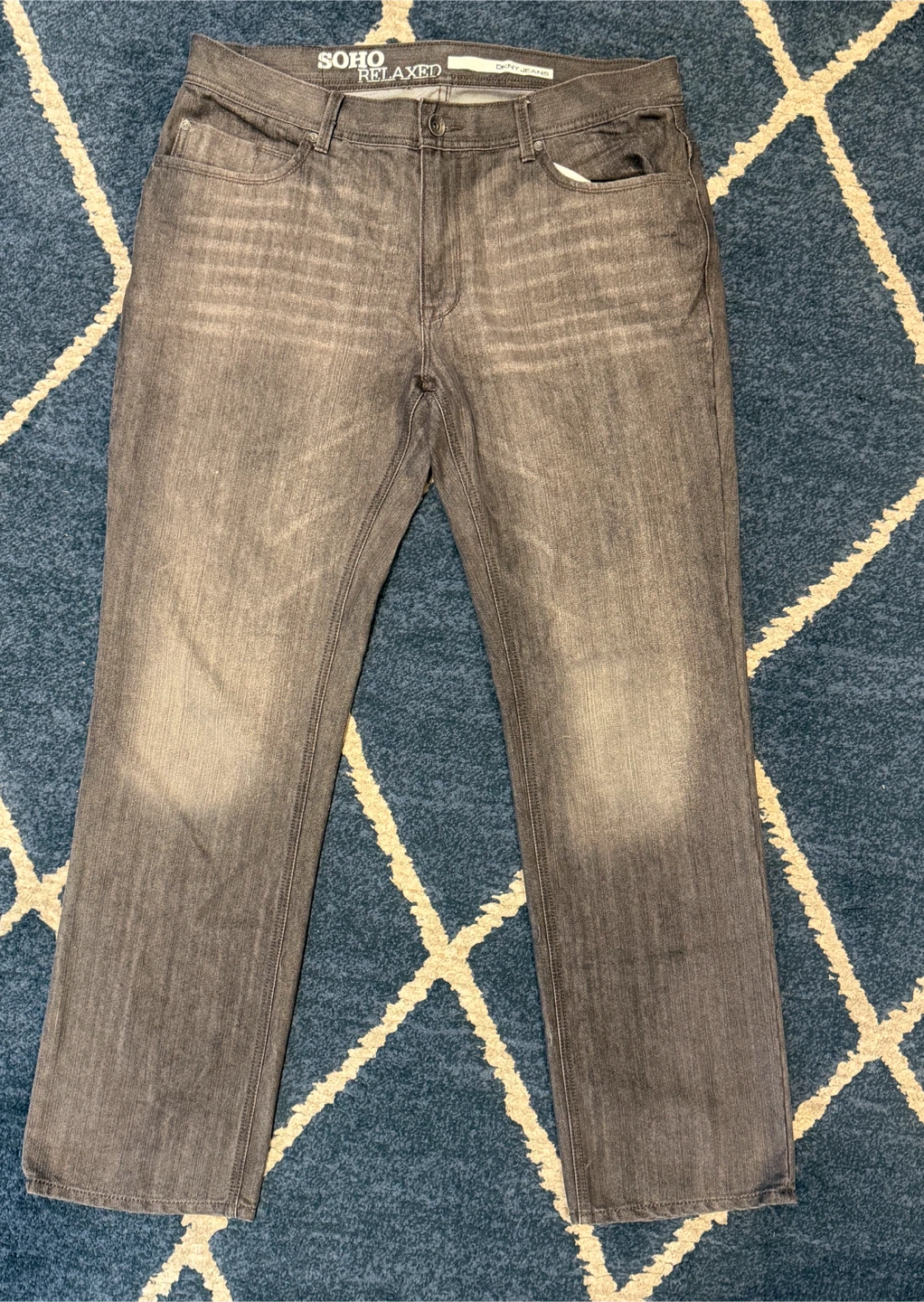 DKNY Black Baggy Relaxed Mens Jeans 36x32