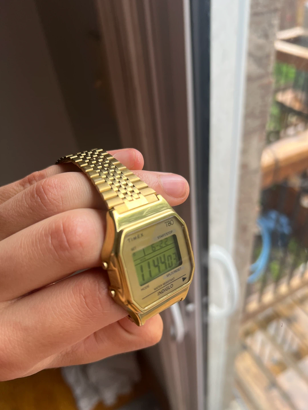 Timex T80 Gold Digital Watch