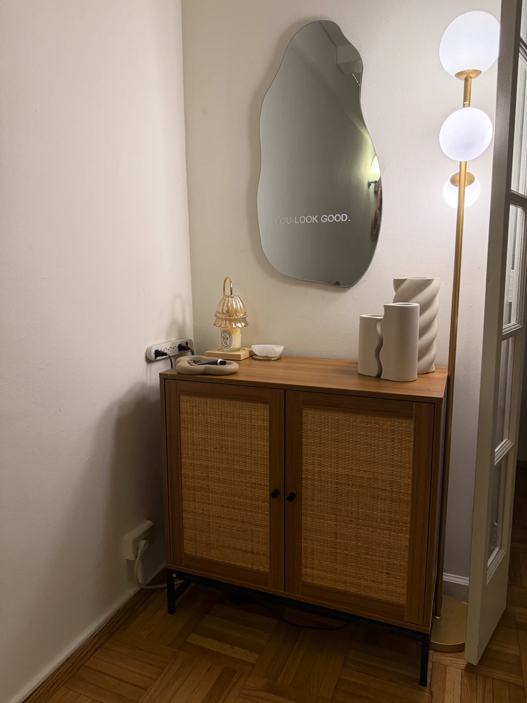 Wooden Cabinet with Rattan Woven Doors - photo 2