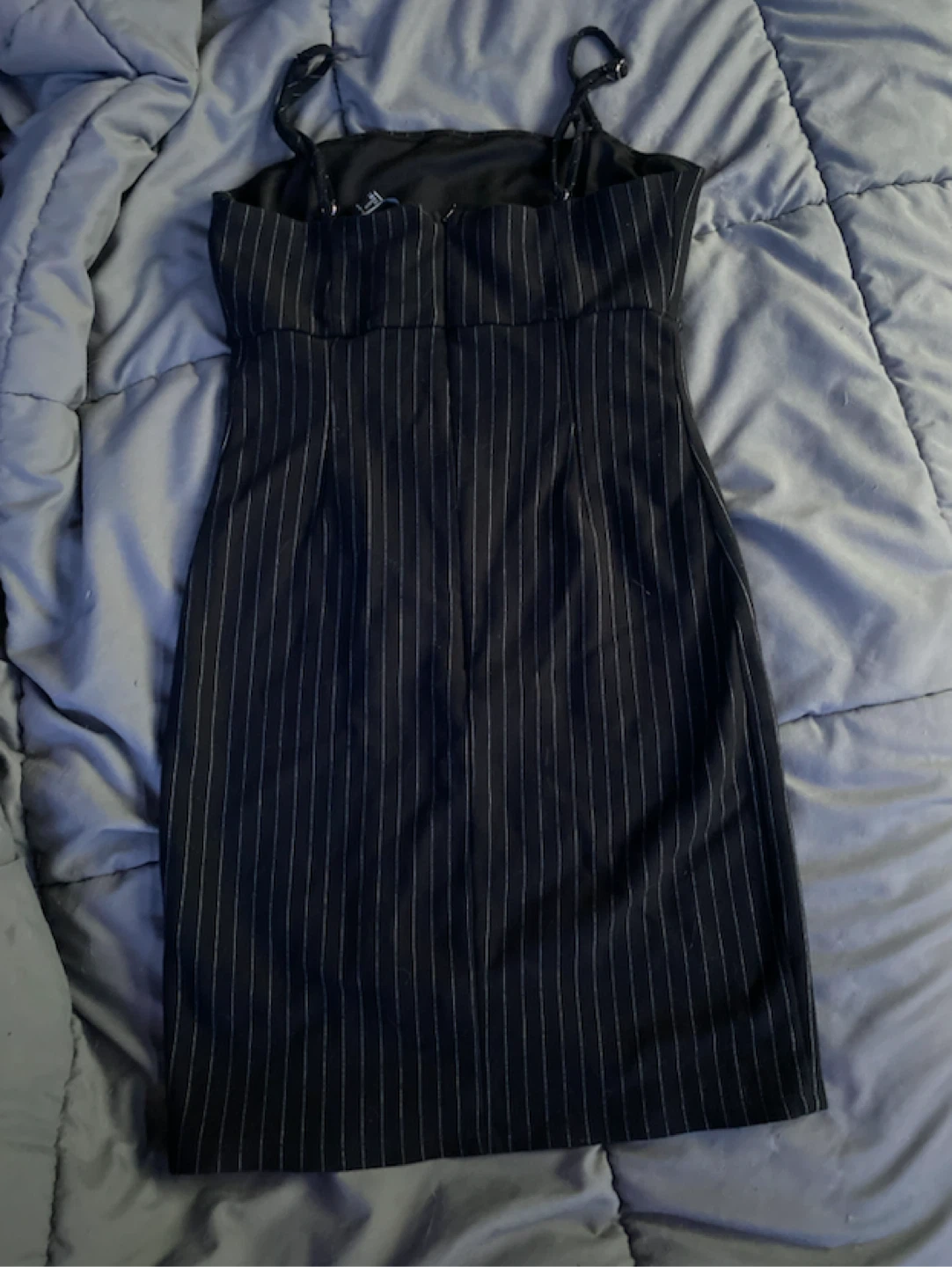 Black Pinstripe Bodycon Mini Dress - photo 2