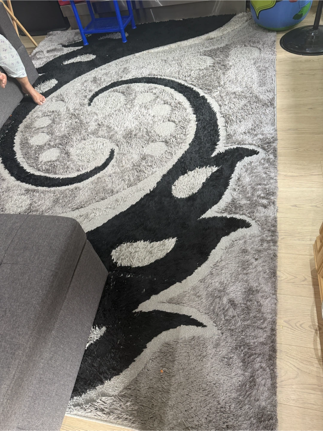 Grey and Black Shag Rug - photo 2