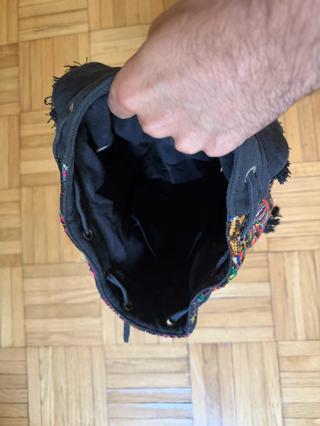 Boho Patchwork Backpack with Coin Embellishments - photo 3