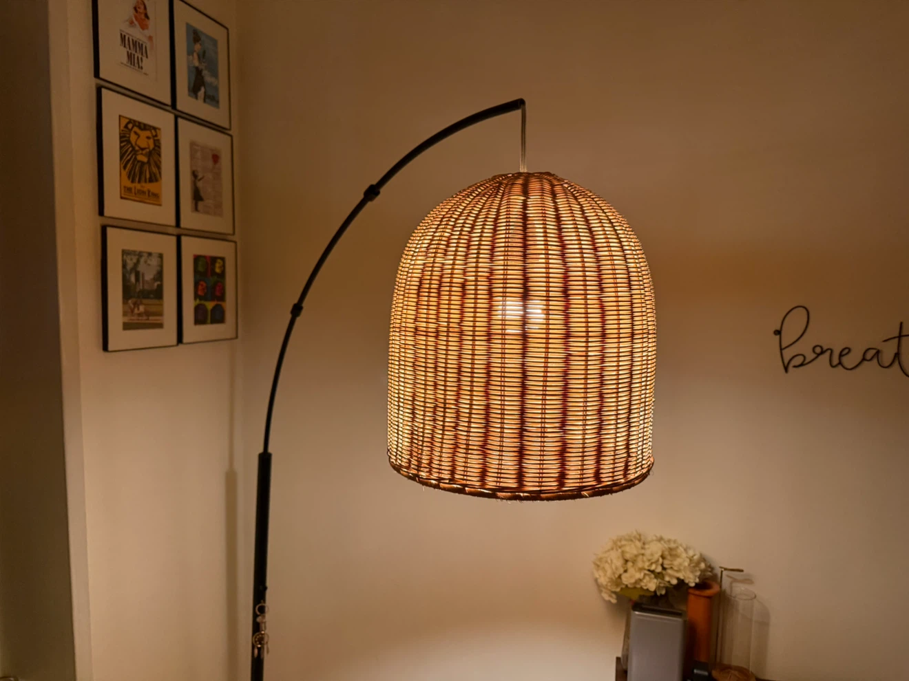 Woven Rattan Arc Floor Lamp - photo 2