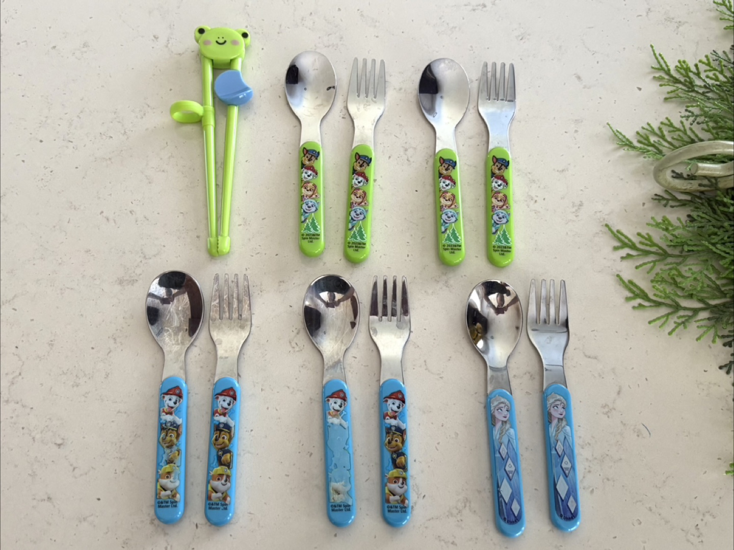 Paw Patrol & Frozen Kids Cutlery Set with Chopsticks