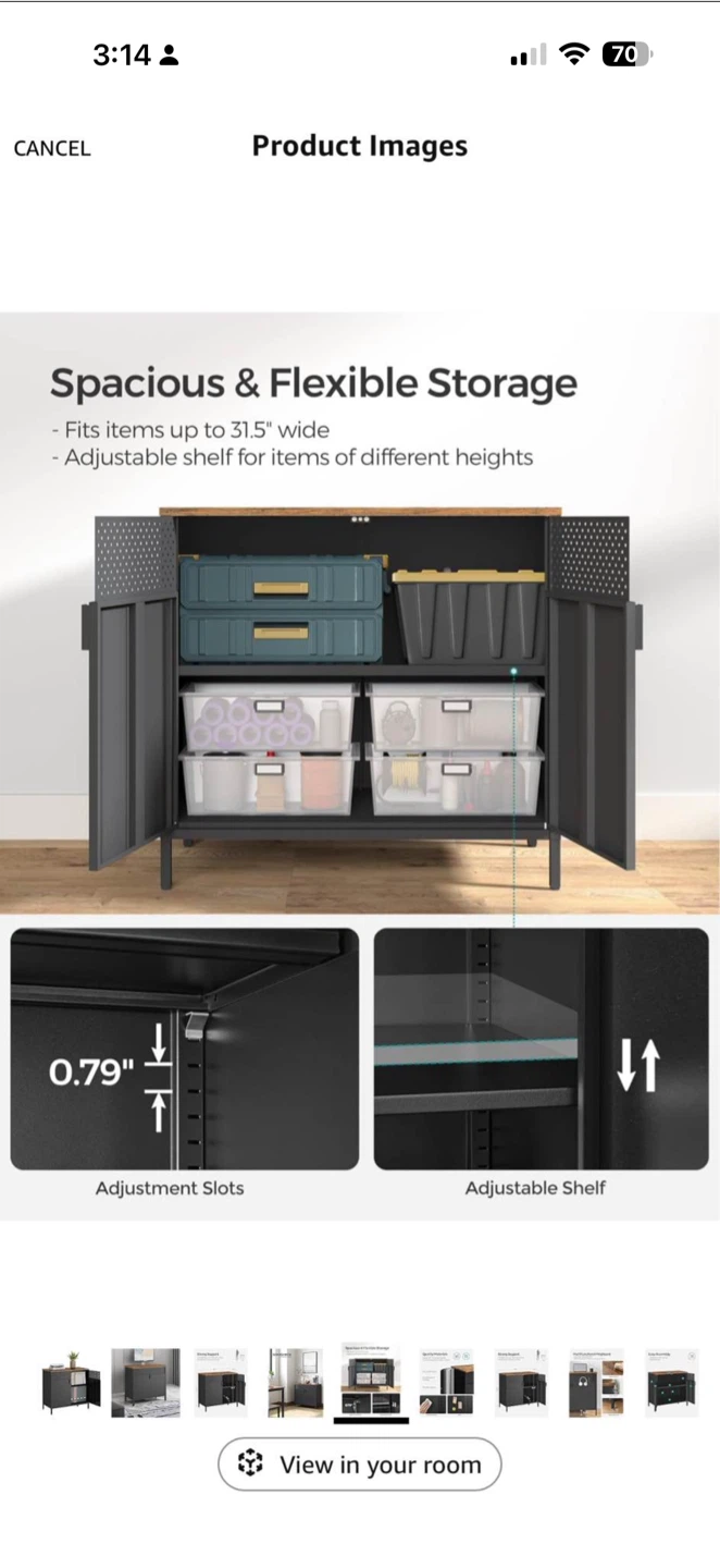 SONGMICS Rustic Brown and Black Storage Cupboard - photo 2