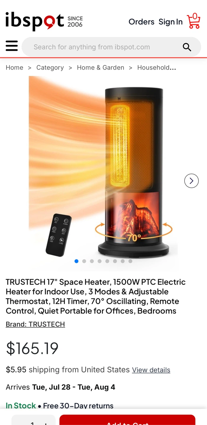 TRUSTECH PTC Electric Space Heater KPT-1605F - photo 3