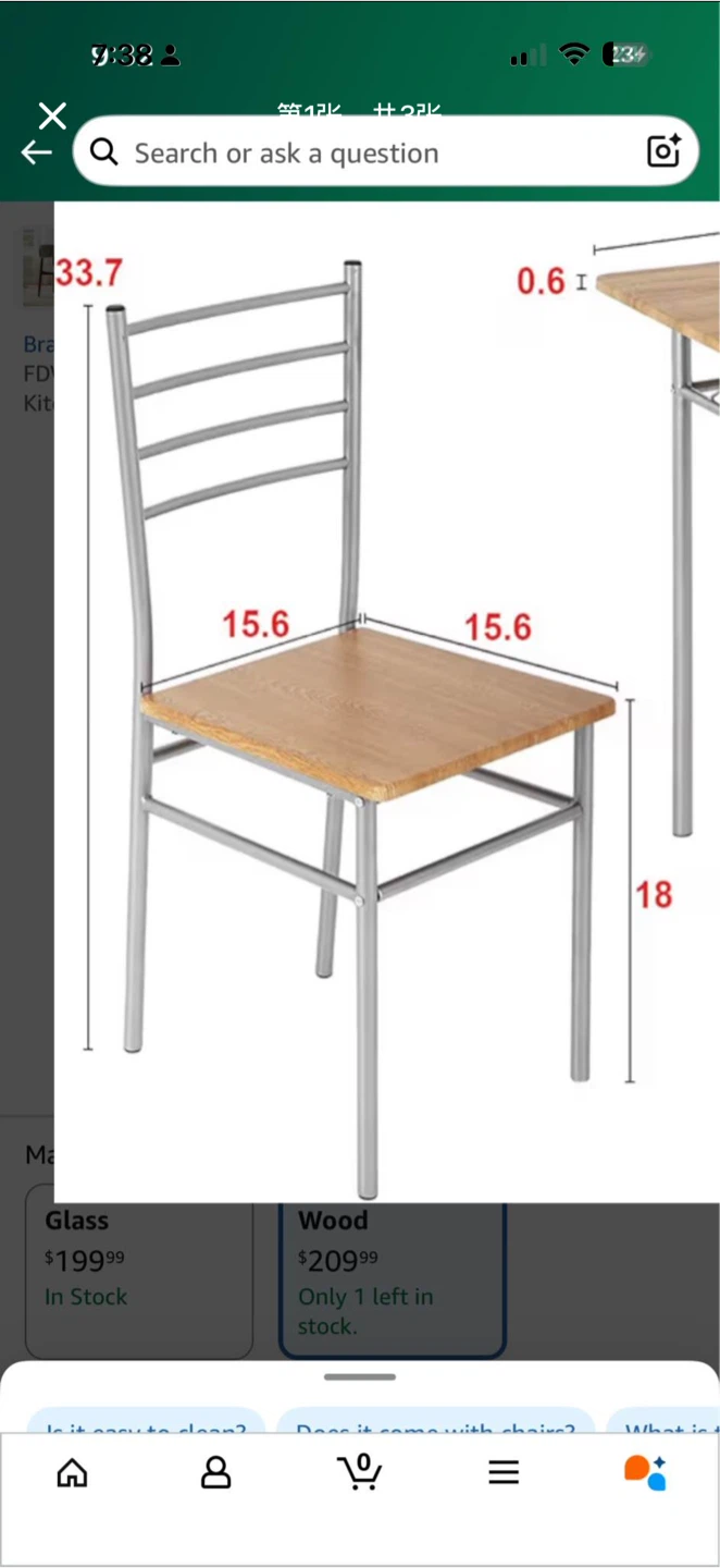 4pcs Kitchen Dining Table and Chair Set