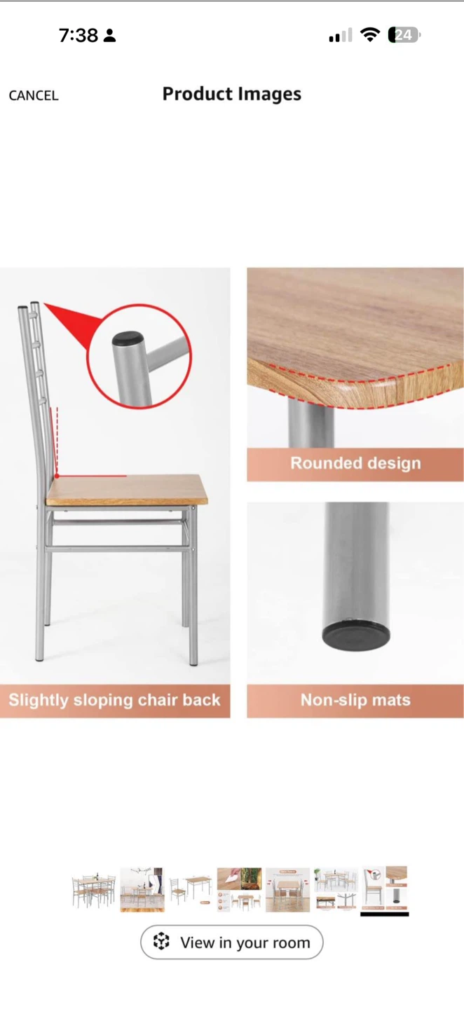 4pcs Kitchen Dining Table and Chair Set - photo 3
