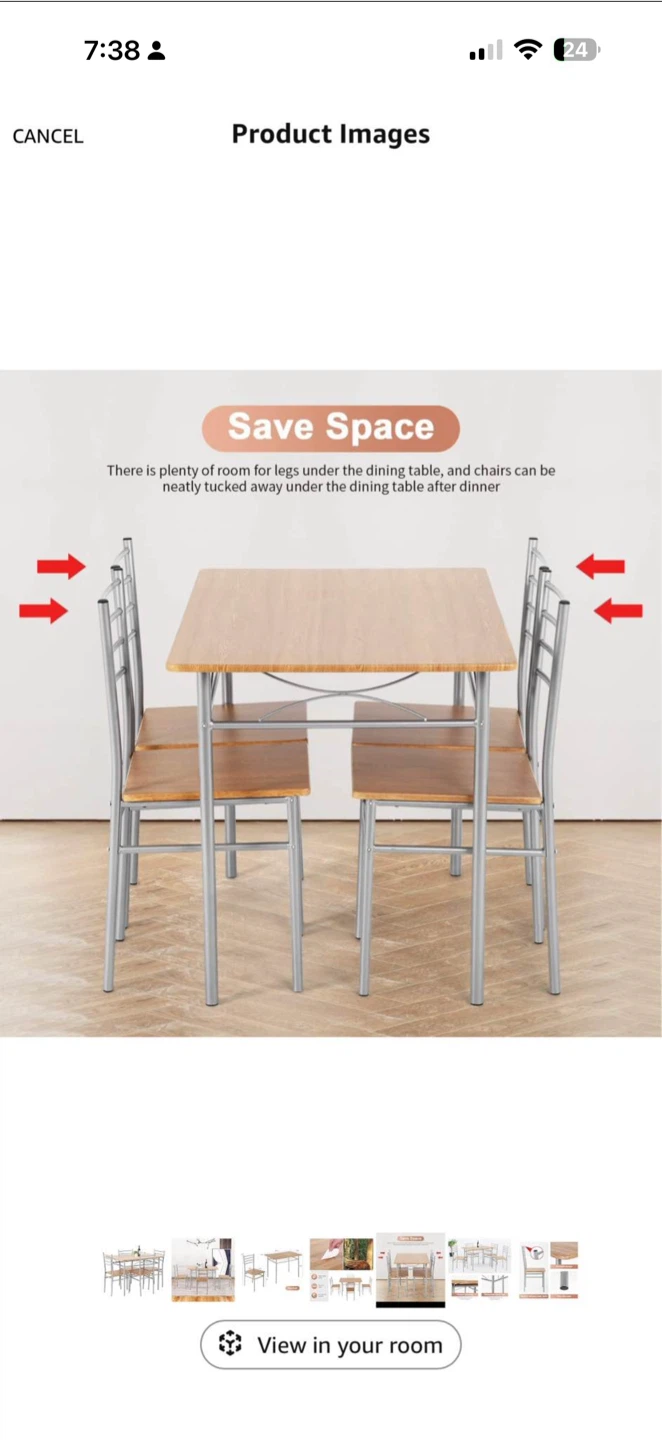 4pcs Kitchen Dining Table and Chair Set - photo 2