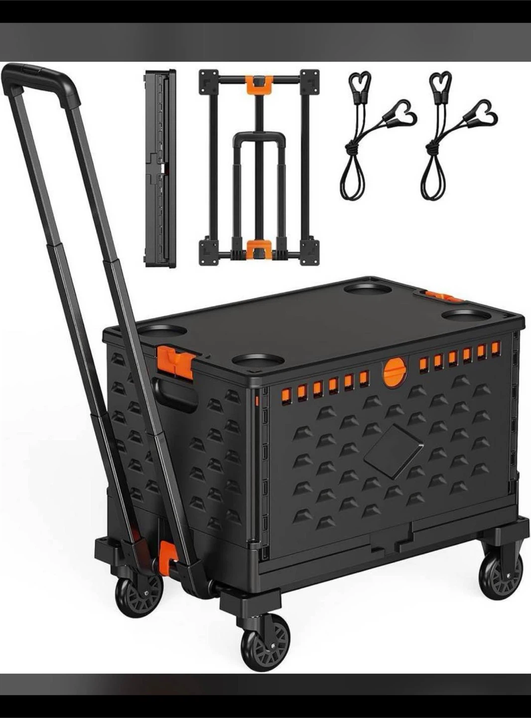 Folding Cart with Wheels and Handle - photo 2